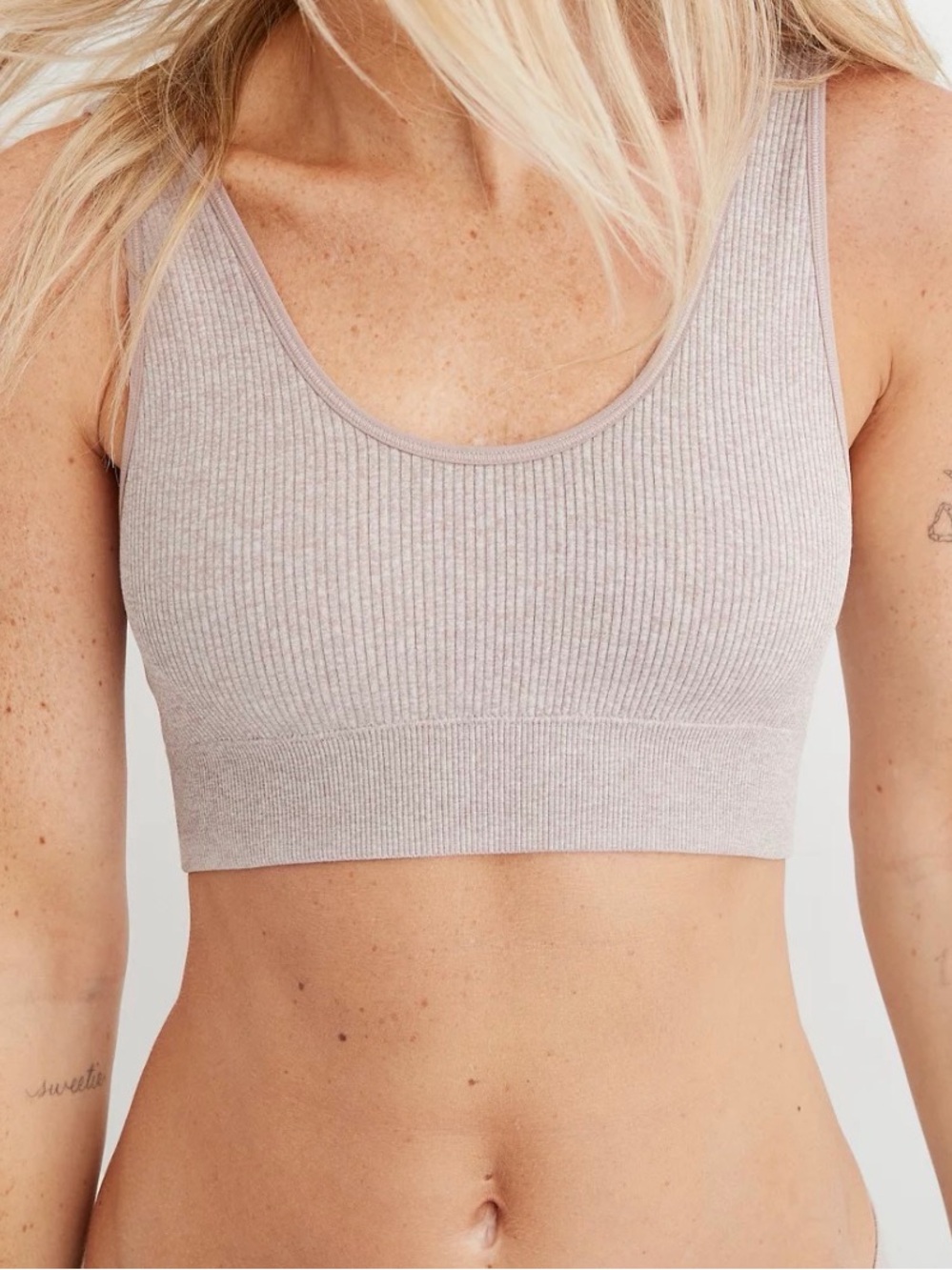 Aerie Real Good Women’s Ribbed Scoop Neck Sports Bra Sz S/P